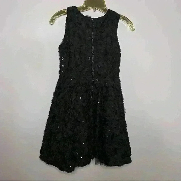 Justice Black Floral Girls Dress, Frilly Skirt Bottom, Size 12 Belt Not Included - Picture 5 of 5